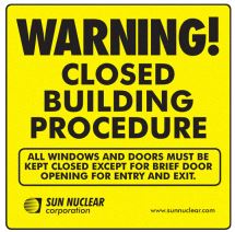 Closed Building conditions  sign 