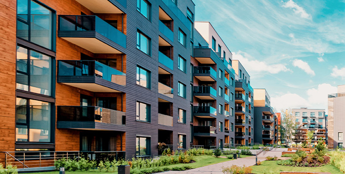 Multifamily residential building for commercial radon testing